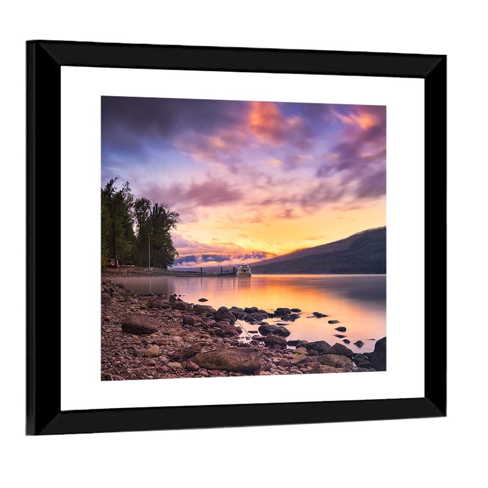 Lake Mcdonald Sunset Reflection Wall Art