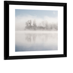 Misty Forest Lake Wall Art