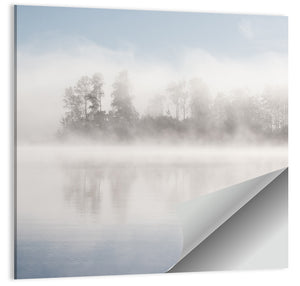 Misty Forest Lake Wall Art