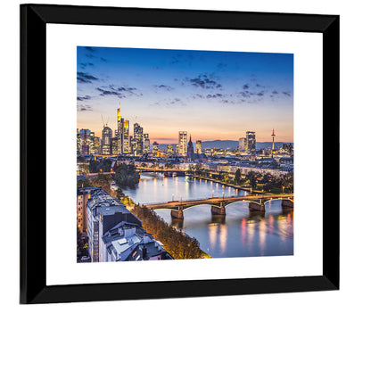 Frankfurt Twilight Skyline Wall Art