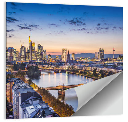 Frankfurt Twilight Skyline Wall Art