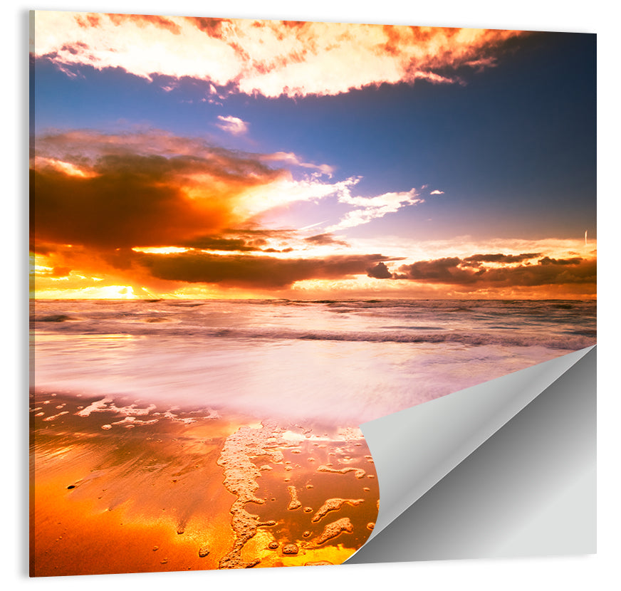Golden Hour Beach Sunset Wall Art