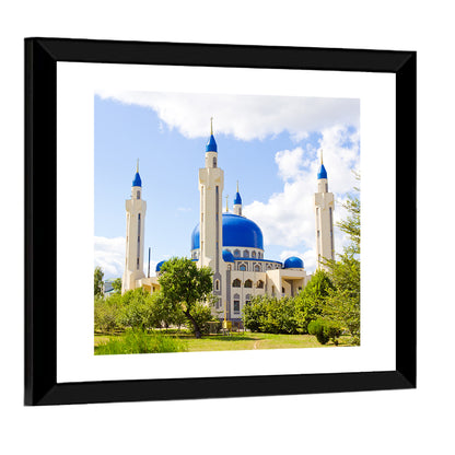 Blue Domed Mosque with Golden Minarets Wall Art
