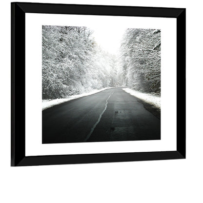 Glowing Winter Road Wall Art