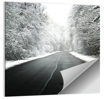 Glowing Winter Road Wall Art