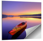 Bright Orange Kayak at Sunset Wall Art