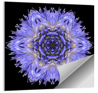 Cornflower Mandala Kaleidoscope Wall Art