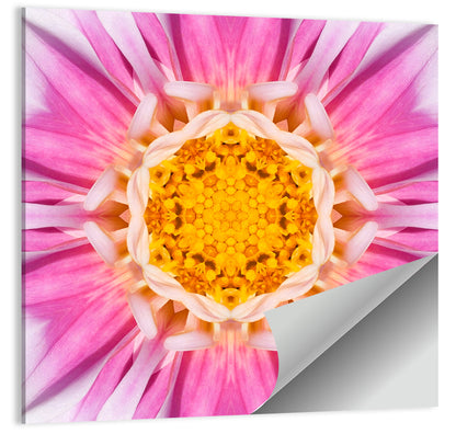 Kaleidoscopic Dahlia Mandala Bloom Wall Art