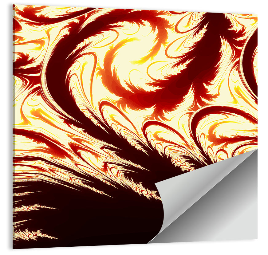 Flying Feathers in Flame Wall Art