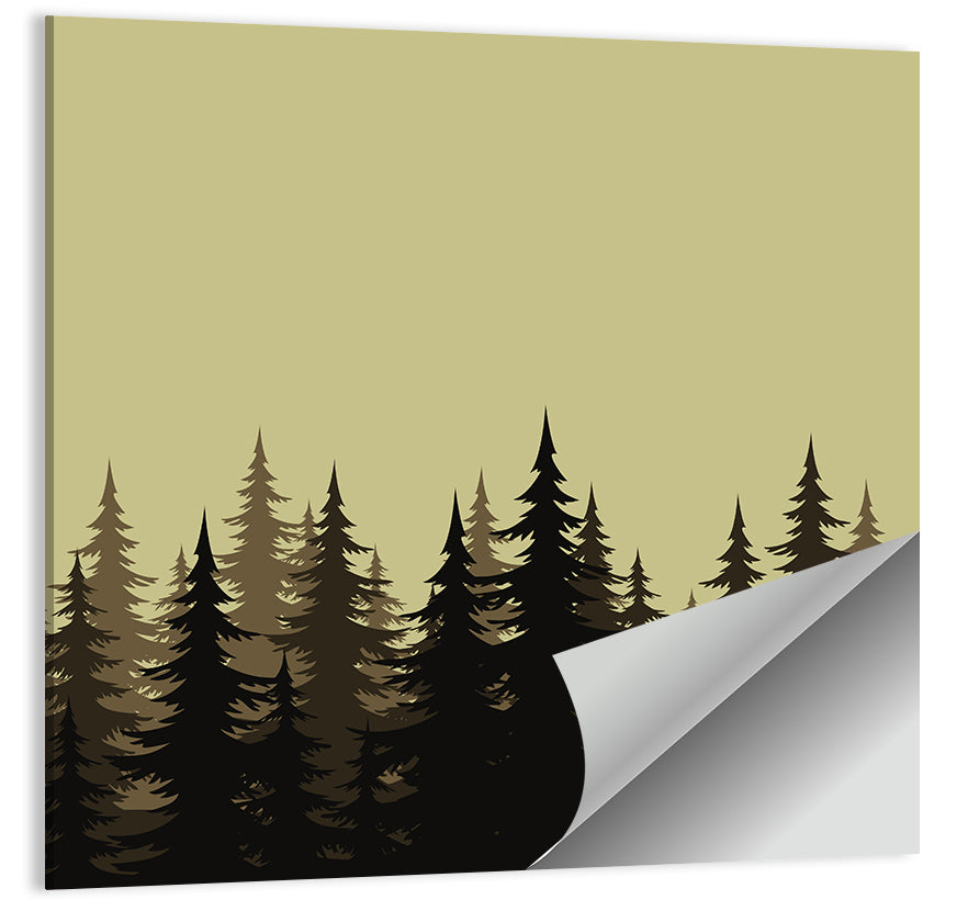 Fir Tree Silhouettes Wall Art