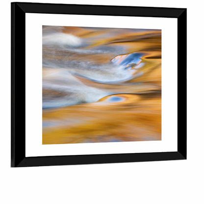 Golden Water Abstraction Wall Art