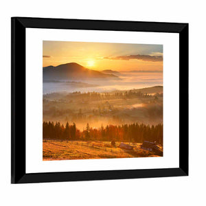 Mountain Village Sunrise Wall Art