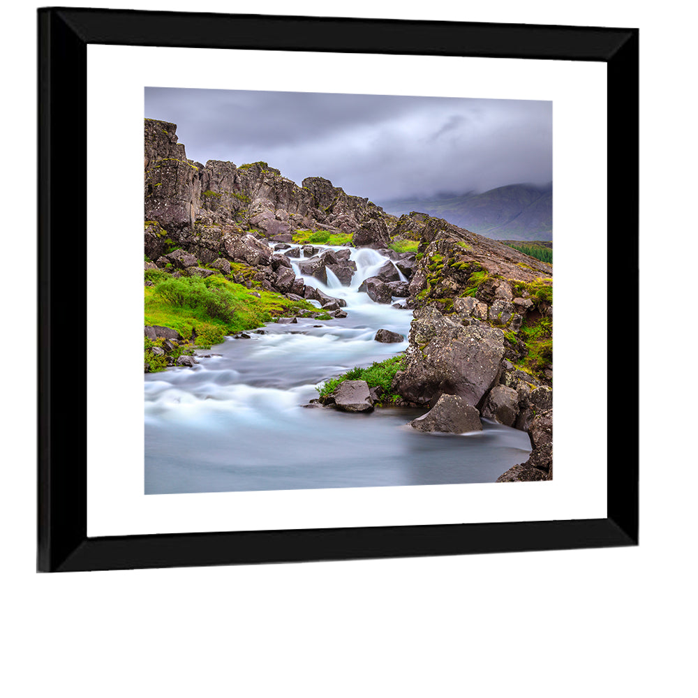 Öxarárfoss Stream, Þingvellir Wall Art