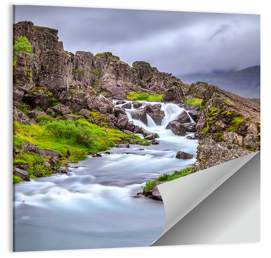Öxarárfoss Stream, Þingvellir Wall Art