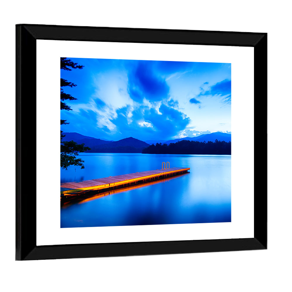 Lake Santeetlah Pier at Dusk Wall Art
