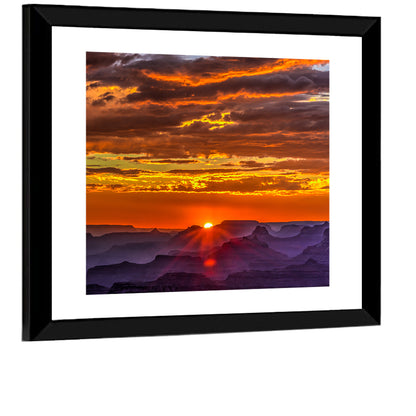 Lipan Point Sunset Sunburst Wall Art