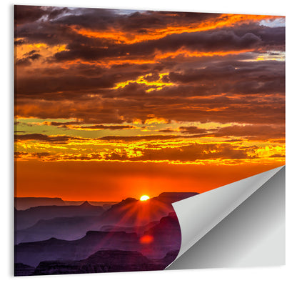 Lipan Point Sunset Sunburst Wall Art