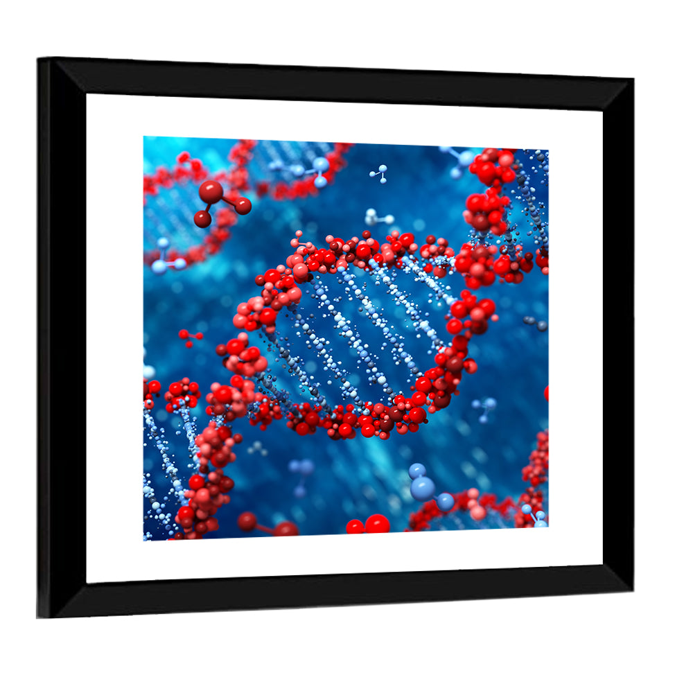 Glowing Dna Helix Wall Art
