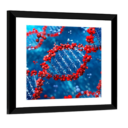 Glowing Dna Helix Wall Art