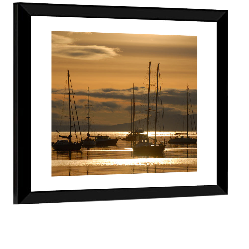 Sailboats at Sunrise Wall Art