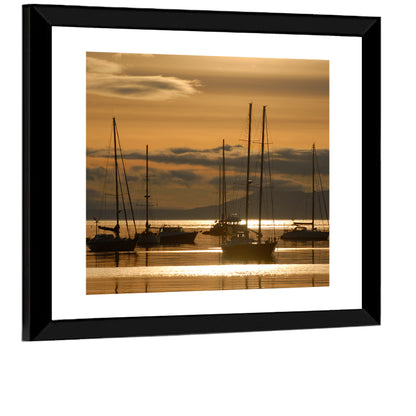 Sailboats at Sunrise Wall Art