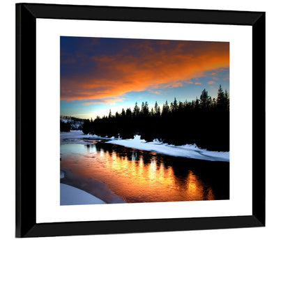 Golden Sunset Over Snowy River Wall Art