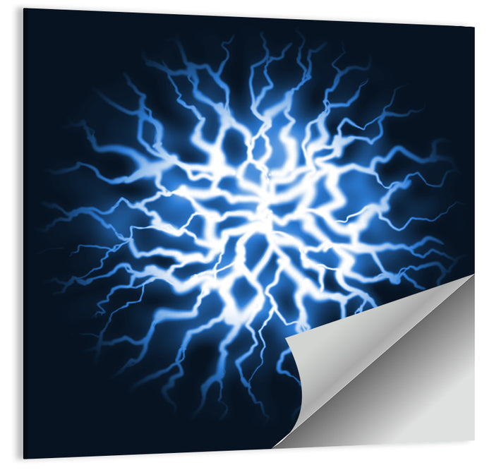 Thunder Burst Abstract Wall Art as a poster print