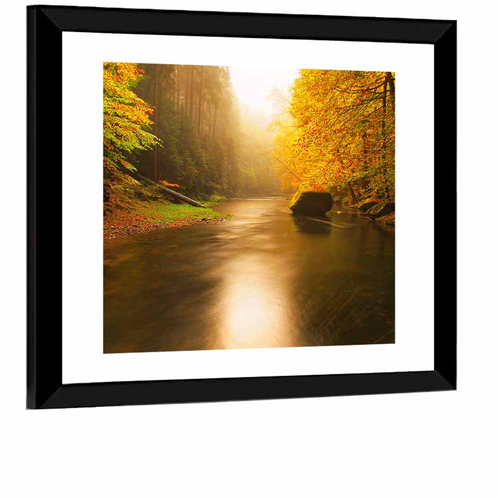 Misty Mountain River Wall Art