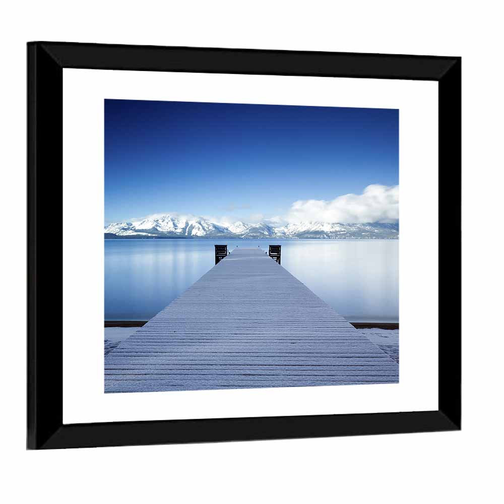 Frosted Pier at Lake Tahoe Wall Art