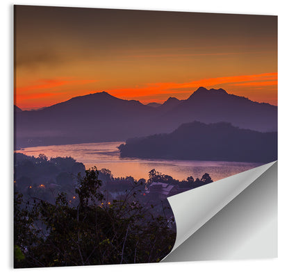 Luang Prabang Sunset Over Mekong Wall Art