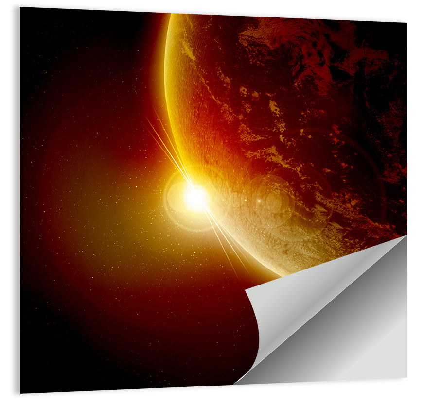 Red Planet Sunrise Limb Flare Wall Art