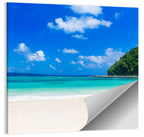Turquoise Tropical Beach Scene Wall Art