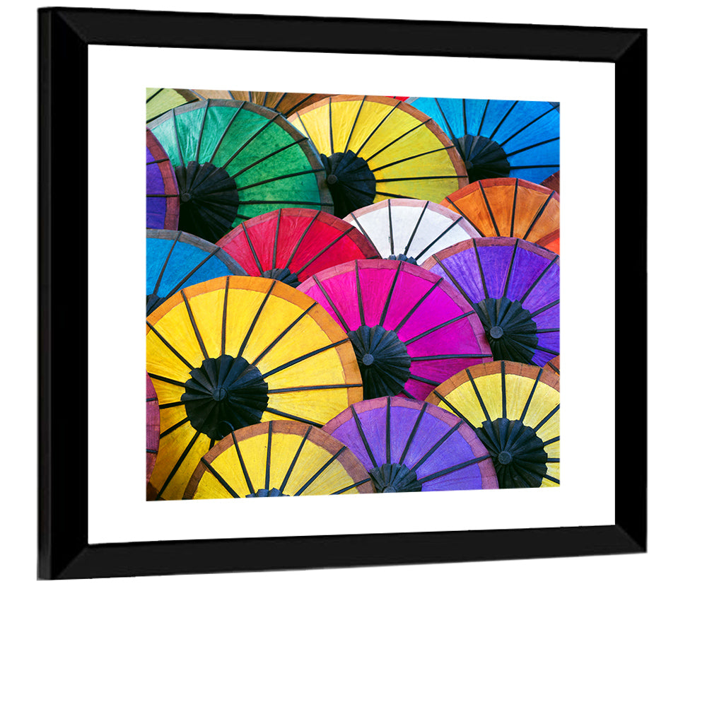 Vibrant Market Parasols Wall Art