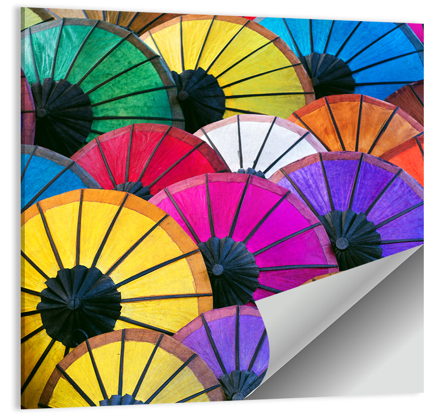 Vibrant Market Parasols Wall Art