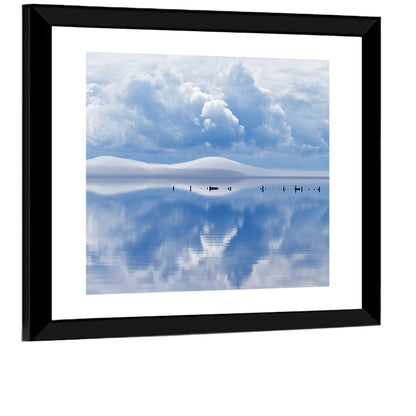 Siljan Lake Mist Reflection Wall Art