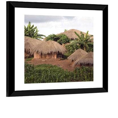 Thatched Roof Huts Wall Art