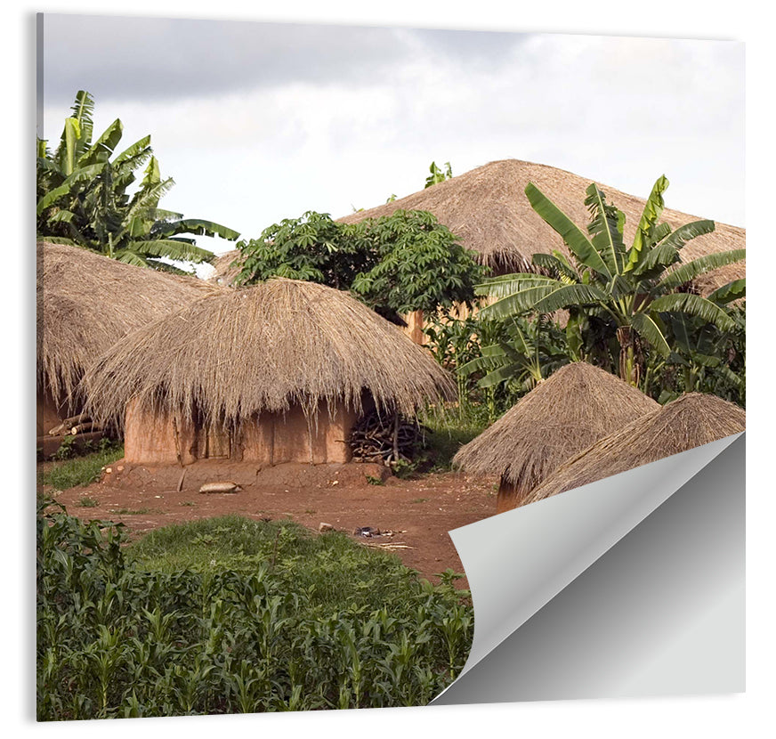 Thatched Roof Huts Wall Art