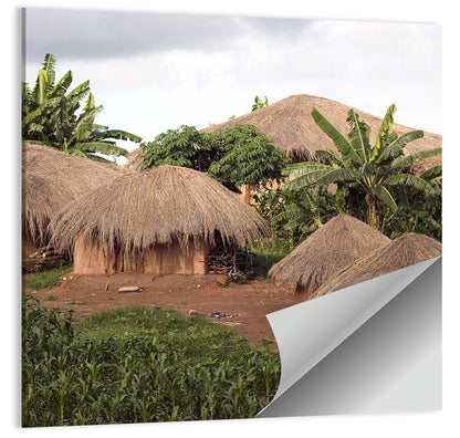 Thatched Roof Huts Wall Art
