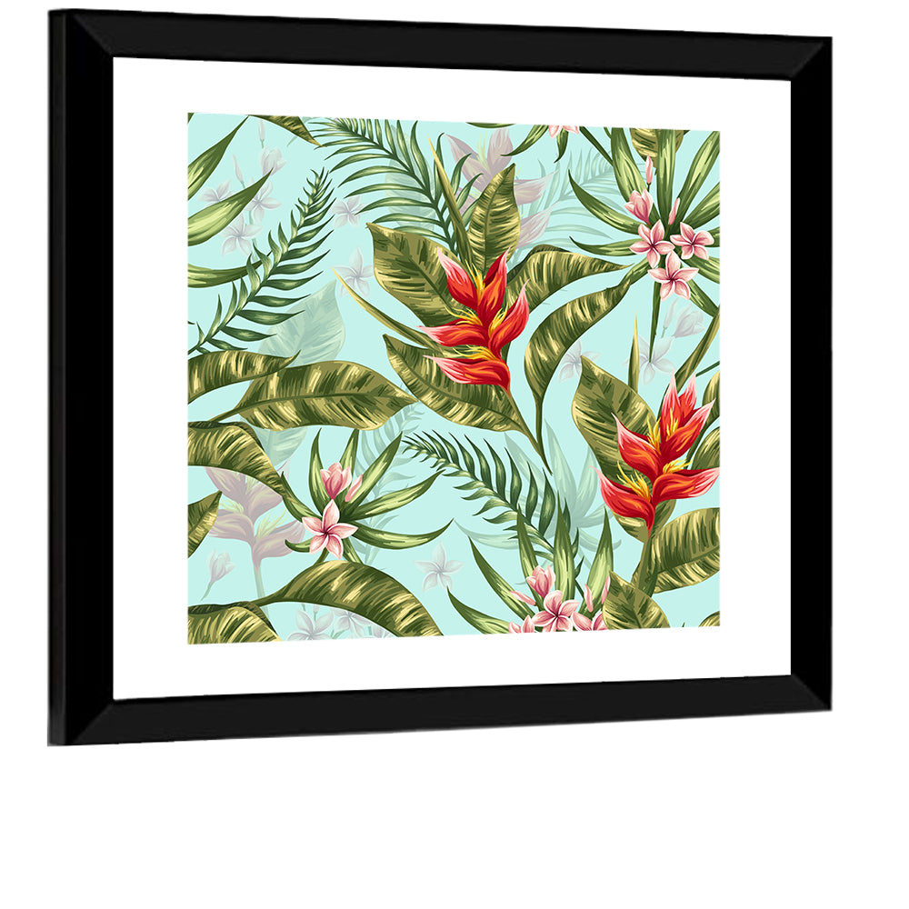 Tropical Floral Seamless Pattern Wall Art