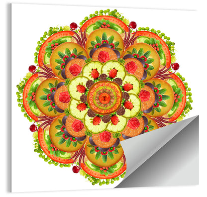 Vegetarian Pizza Mandala Wall Art