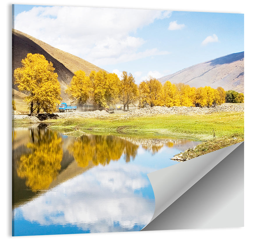 Chanxi Autumn Reflection Road Wall Art