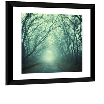 Foggy Forest Pathway Wall Art
