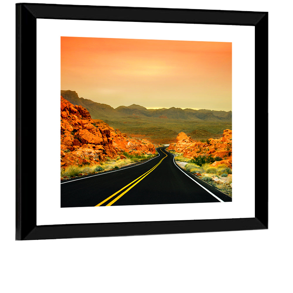 Valley of Fire Ii Road at Sunset Wall Art