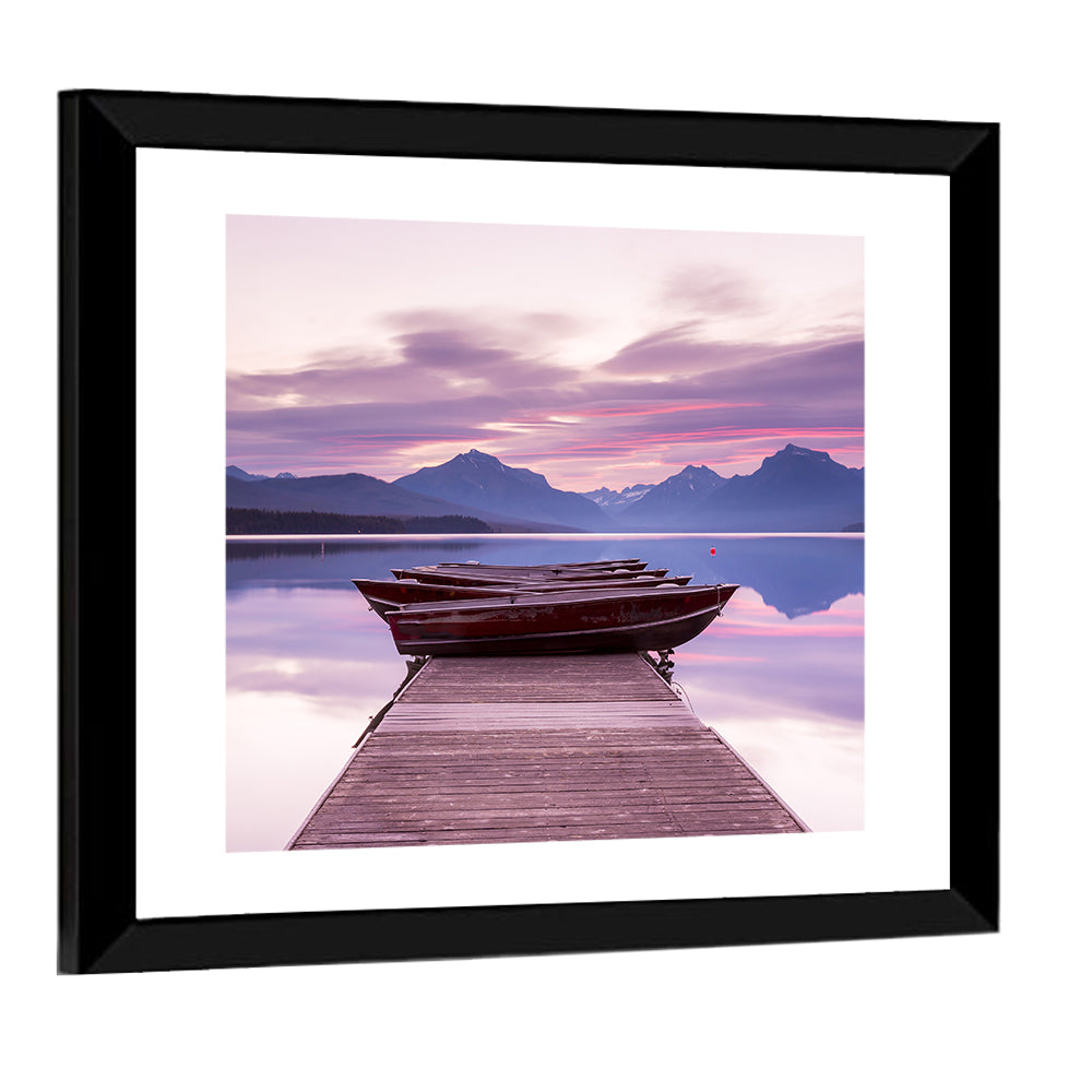 Lake Mcdonald Sunset Dock Wall Art