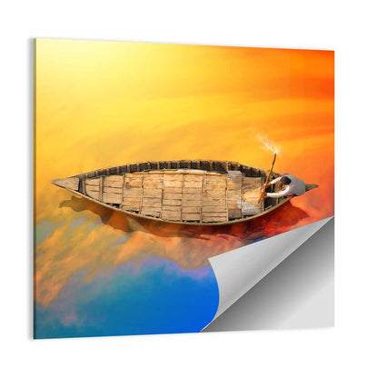 Sunset Rowboat from Above Wall Art