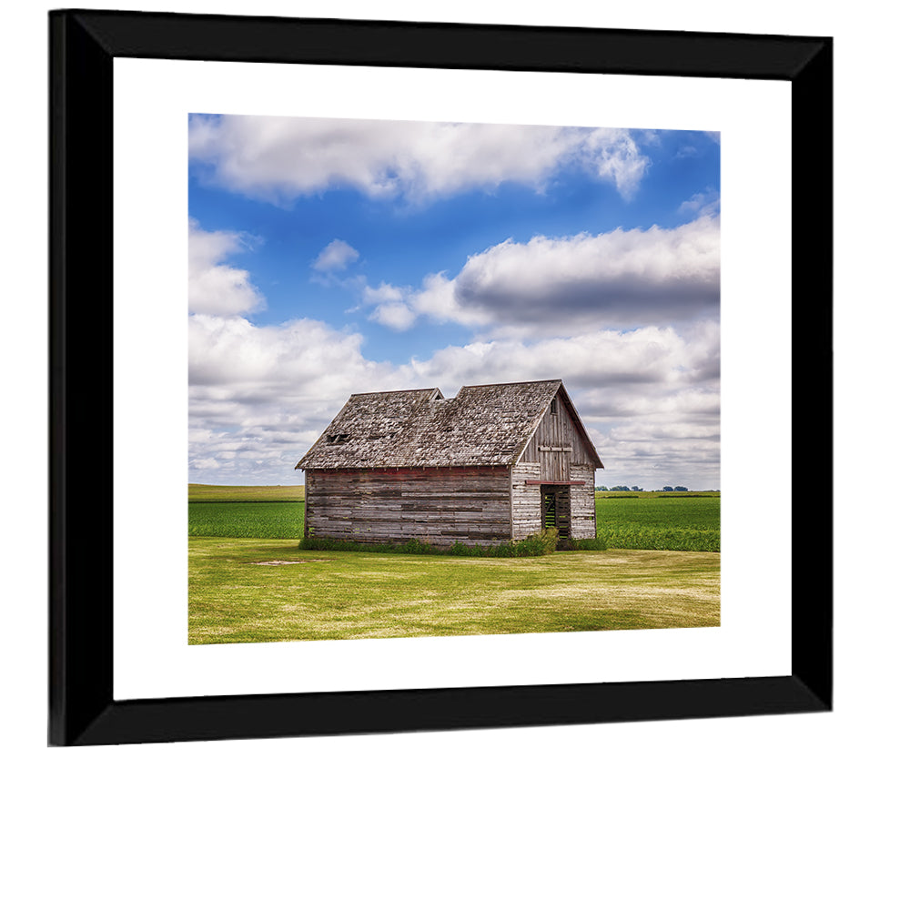 Old Shed in Farm Field Wall Art