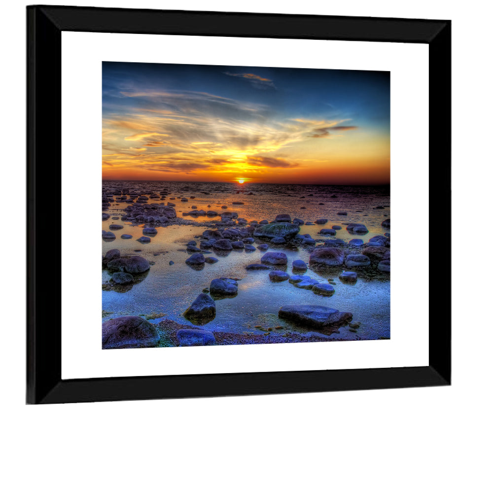 Sea Stones at Sunset Wall Art