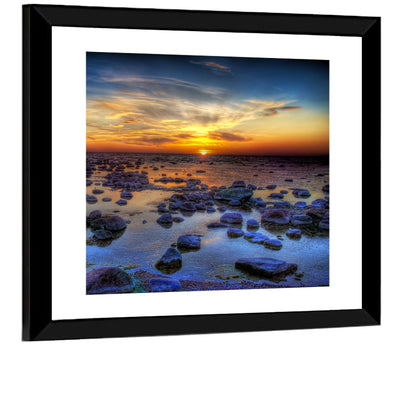 Sea Stones at Sunset Wall Art
