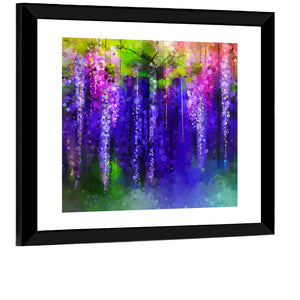 Abstract Wisteria Floral Wall Art