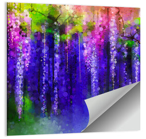 Abstract Wisteria Floral Wall Art